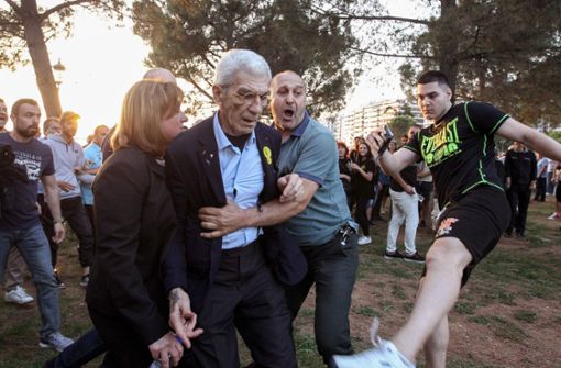 Angriff auf den Bürgermeister von Thessaloniki. Foto: Eurokinissi