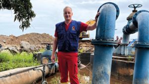 DLRG-Hochwasserexperte Thomas Ruhland kümmert sich in Ostafrika um die Sicherung der Wasserversorgung. Foto: privat