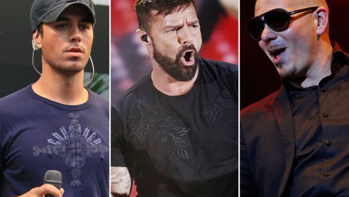 Enrique Iglesias, Ricky Martin und Pitbull als Trio