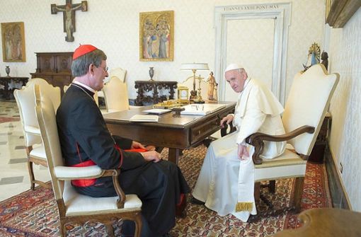 Hat er den Papst umgestimmt? Kölns Kardinal Rainer Maria Woelki am 18. Mai in überraschender Spezial-Audienz bei Franziskus. Foto:  