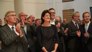 Gabriele Zull bei der erfolgreichen Wahl in Fellbach vor siebeneinhalb Jahren. Foto: Patricia Sigerist