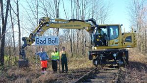 Vereinsmitglieder machen sich  für die Wiederbelebung der stillgelegten Bahnstrecke zwischen Göppingen und Bad Boll stark. Foto: /privat