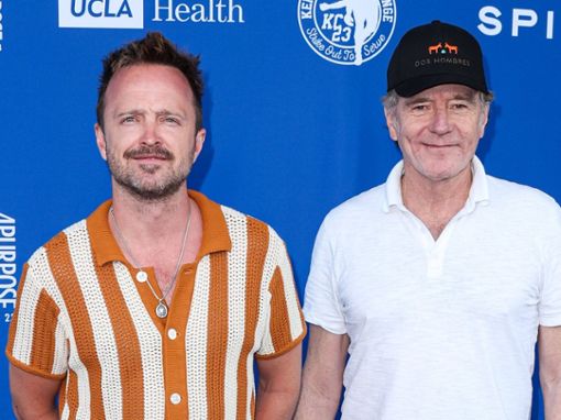 Aaron Paul (l.) und Bryan Cranston beim Ping Pong 4 Purpose-Charity-Event. Foto: imago images/Avalon.red