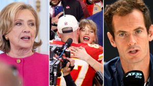 Hillary Clinton und Andy Murray erwähnten in ihren Super-Bowl-Tweets nicht Spieler der Kansas City Chiefs, sondern Musikerin Taylor Swift. Foto: IMAGO/Newscom World / imago/imagebroker / imago/UPI Photo