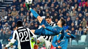 Vorläufiger Höhepunkt der Fallrückzieher-Historie: der Treffer von Cristiano Ronaldo gegen Juventus Turin.  Foto: AFP