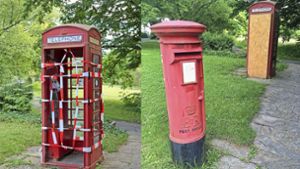 Verriegelt und vernagelt: Schade um die historische Telephone-Cell im Sindelfinger Dronfield Park Foto: Dannecker