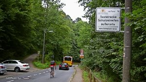 Bergauf gibt es auf der Straße Im Elsental einen Fahrrad-Schutzstreifen. Foto: Alexandra Kratz