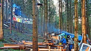 Bilder wie im Hambacher Forst: Mitten in Oberschwaben besetzen Schüler ein Stück Wald und bauen dort Baumhäuser. „Wir wollen den Kiesabbau verhindern.“ Foto: StZ/Wein
