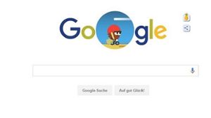 Google zeigt jeden Tag ein anderes Olympia-Doodle, das auf die kostenlosen Früchte-Spiele auf dem Smartphone hinweist. Foto: Screenshot/Google