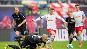 RB-Leipzig-Spieler Timo Werner konnte gegen seinen Ex-Club nicht glänzen. Foto: AFP