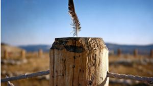 Heilige Stätte der Prärie-Indianer: Adler-Feder am Big Horn Medizin-Rad im US-Bundesstaat Wyoming Foto: Kehrer Verlag/Michael Sherwin