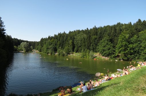 Der Eisenbachsee liegt idyllisch mitten im Wald. Foto: Gemeinde Alfdorf