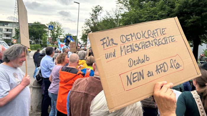 Hunderte Menschen demonstrieren in Esslingen gegen die AfD