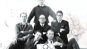 Günter Behnisch (oben), Winfried Büxel, Jürgen Joedicke, Eberhard Tränkner (Mitte, von links nach rechts), Fritz Auer, Carlo Weber (unten, von links nach rechts). Foto: Archiv Behnisch & Partner/Archiv Behnisch & Partner