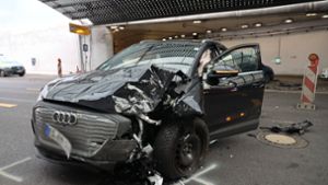 Am Unfall im Schwanenplatztunnel  waren laut Polizei mehrere Autos beteiligt. Foto: 7aktuell.de/Andreas Werner