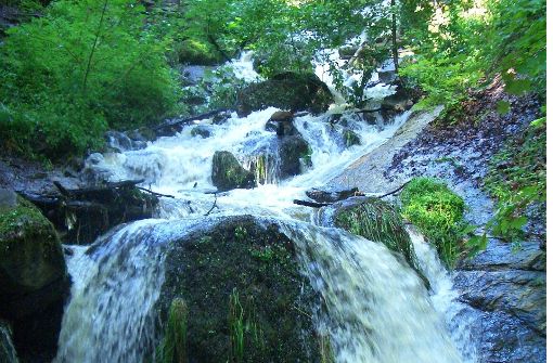 Sehenswert: die Heslacher Wasserfälle Foto: Bernhard Völker
