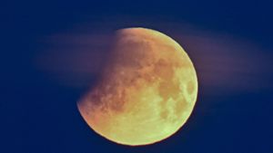 Bei der Mondfinsternis wird der Erdtrabant in ein rötlich-fahles Licht getaucht. Foto: dpa/Patrick Pleul