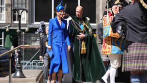 Prinzessin Kate und Prinz William auf dem Weg zur St. Giles’-Kathedrale. Foto: AFP/DANNY LAWSON
