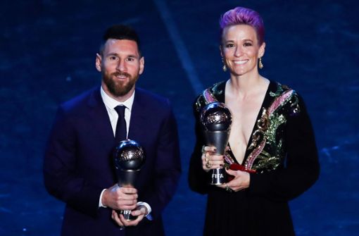 Megan Rapinoe und Lionel Messi sind Weltfußballer 2019. Foto: dpa/Antonio Calanni
