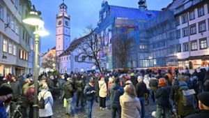 Auch in Ravensburg wurde demonstriert. Foto: dpa/Felix Kästle