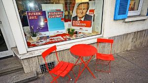 Ein Bild mit Symbolcharakter: leere Stühle vor dem Haus der SPD in Ludwigsburg. Die Sozialdemokraten stellen im Kreis keine Landtagsabgeordneten mehr. Foto: factum/Weise