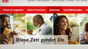 Ein Ausschnitt des Werbebanners auf der Website der Deutschen Bahn mit Sternekoch Nelson Müller (l.) und Moderatorin Nazan Eckes (r.) Foto: Bahn