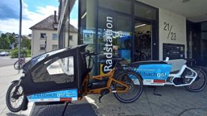 Nun können zwei verschiedene Lastenräder kostenfrei  in Fellbach gebucht werden. Foto: esc