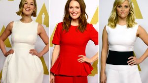Damentrio beim Oscar-Luncheon: Rosamund Pike, Julianne Moore und Reese Witherspoon (von links) Foto: dpa