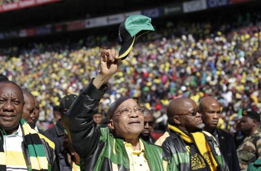 Seine Machtbasis schwindet: ANC-Chef Zuma bei einer Wahlkampfveranstaltung. Foto: dpa
