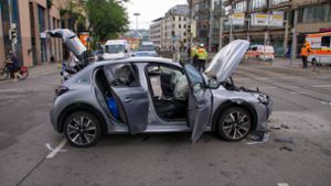 Unfall auf der Kreuzung Olgaeck/Charlottenstraße. Foto: 7aktuell.de/Andreas Werne/r