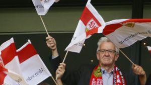 Winfried Kretschmann war bei der Aufstiegsfeier des VfB Stuttgart im Stadion. Foto: Pressefoto Baumann