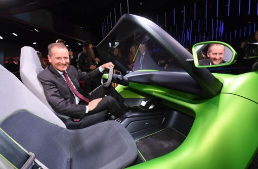 Herbert Diess, Vorstandsvorsitzender von Volkswagen, beim Genfer Autosalon. Foto: dpa