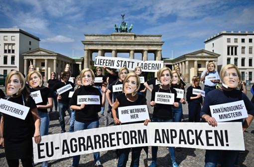 Landwirtschaftsministerin Julia Klöckner (CDU) will einen Kompromiss mit ihren Kollegen aus 26 Ländern aushandeln. Foto: AFP/Tobias Schwarz
