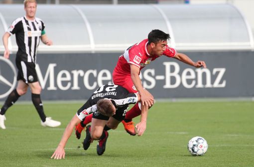 Nicolas Gonzalez und der VfB haben ein Testspiel gegen den SV Sandhausen unter Auschluss der Öffentlichkeit absolviert und mit 3:1 gewonnen. Foto: Pressefoto Baumann