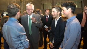 Bildungskonferenz 2014in Stuttgart: Ministerpräsident Kretschmann und Kultusminister Stoch Foto: dpa