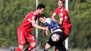 Alles nur Schein? Der VfB Stuttgart beim Test gegen KF Laci aus Albanien. Foto: Pressefoto Baumann