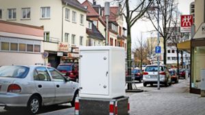 Ein Klotz an der Stadtgrabenstraße: in dem Container steckt Messtechnik Foto: factum/Granville
