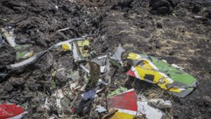 Die Absturzstelle des Flugzeuges in Äthiopien. Foto: AP