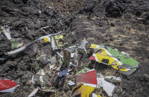 Die Absturzstelle des Flugzeuges in Äthiopien. Foto: AP