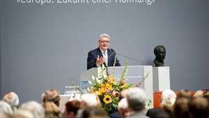 Bundespräsident Joachim Gauck bei der Verleihung des Theodor-Heuss-Preises in Berlin. Foto: dpa