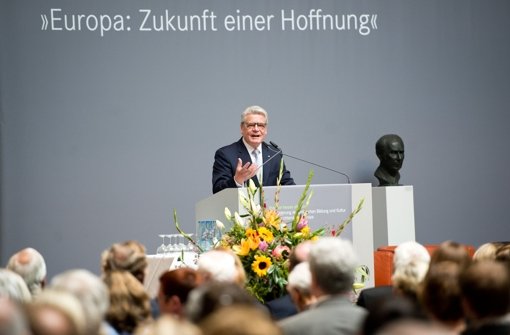 Bundespräsident Joachim Gauck bei der Verleihung des Theodor-Heuss-Preises in Berlin. Foto: dpa