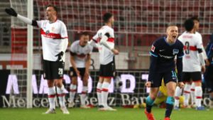 Ex-VfB-Spieler Santiago Ascacibar jubelt – beim VfB ist man frustriert. Foto: Pressefoto Baumann/Tom Weller