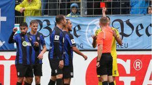 Daniel Kalajdzic sah gegen den FSV Frankfurt die Rote Karte. Foto: Baumann/Alexander Keppler