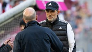 Bayerns Trainer Thomas Tuchel hat der Kritik von Uli Hoeneß vehement widersprochen. Foto: Sven Hoppe/dpa