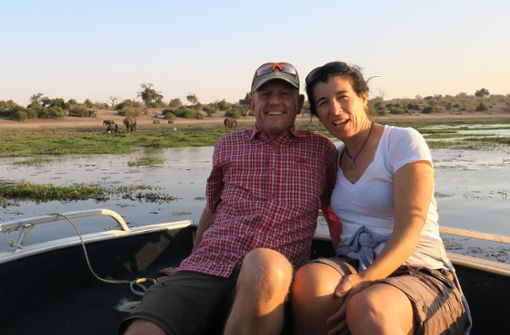 Uwe Schembera und seine Frau Maria Garcia Rubio bei einem gemeinsamen Abenteuerurlaub in Namibia 2017 Foto: privat