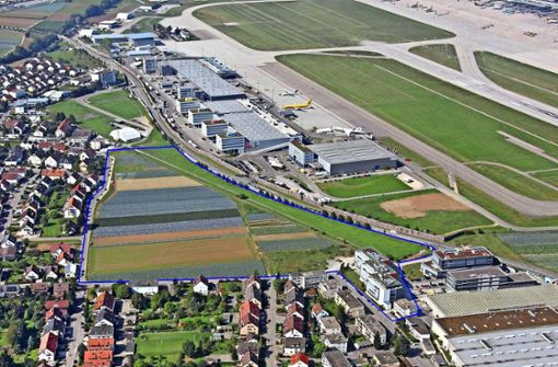 Dieses Luftbild aus dem Jahr 2016 zeigt den Bereich des Gewerbegebiets Filder-Airport-Areal, Foto: Stadt Filderstadt