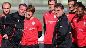 Oranje-Duo beim VfB: Cheftrainer Huub Stevens (li.), Assistent Ton Lokhoff Foto: Getty