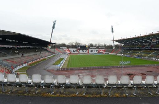 Im Wildparkstadion in Karlsruhe werden Baumaßnahmen vorgenommen.   (Archivbild vom Wildparkstadion). Foto: dpa