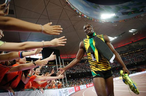Auf Abschiedstour: Wunderläufer Usain Bolt legt seine  Laufschuhe beiseite. Foto: AFP