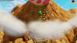 Held Link findet sich nach seinem Schiffbruch auf der Insel Cocolint wieder. Um zurück nach Hause zu gelangen, muss er zuerst den Windfisch aufwecken. Foto: Nintendo